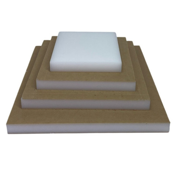 6 pieces - Acrylic Bases 3x3, 1/2" Thick, White - Picture 1 of 16